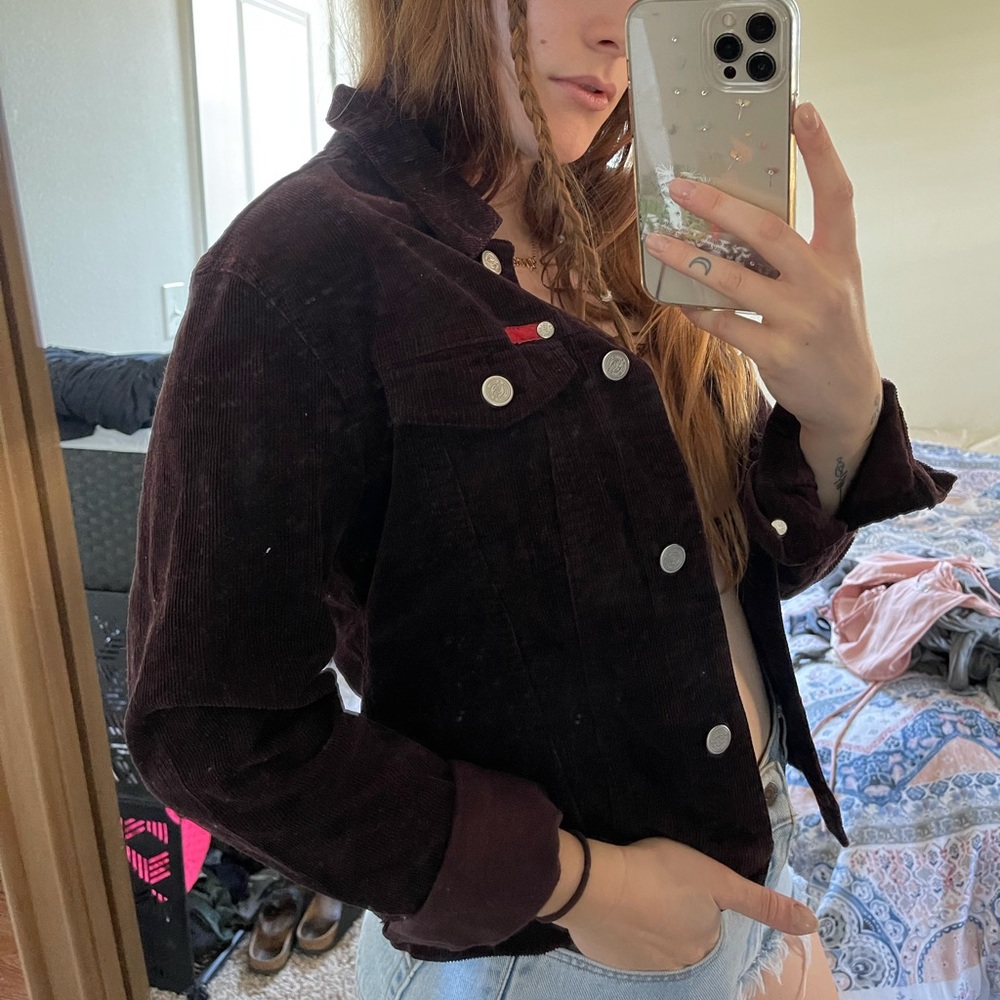 Elephant Patch Brown Corduroy Jacket - image 3